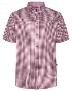 KAM Short Sleeve Classic Gingham Check Shirt Red